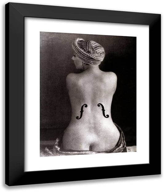 Ingre's VIolin 20x24 Black Modern Wood Framed Art Print Poster by Man Ray