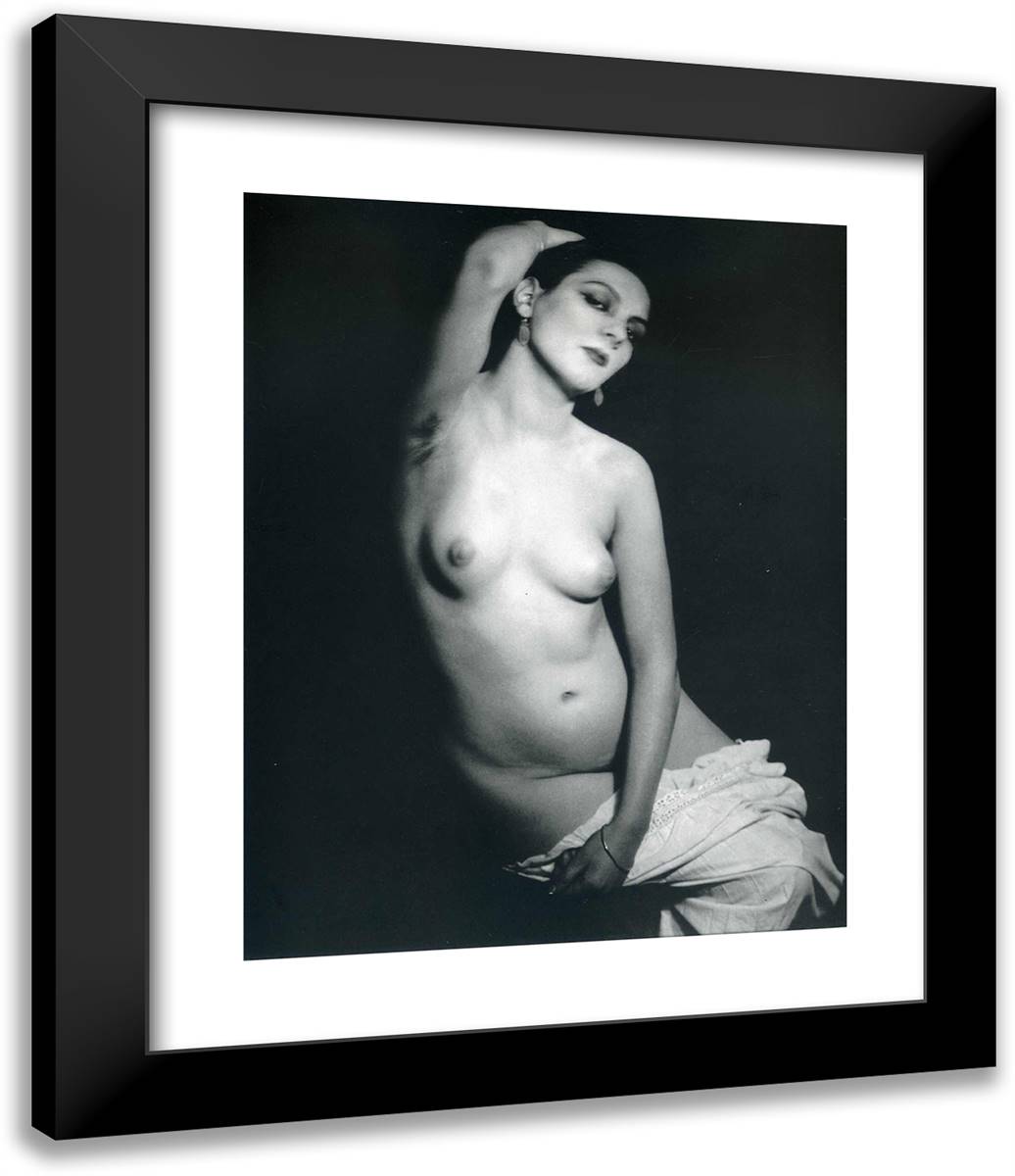 Kiki De Montparnasse 20x24 Black Modern Wood Framed Art Print Poster by Man Ray