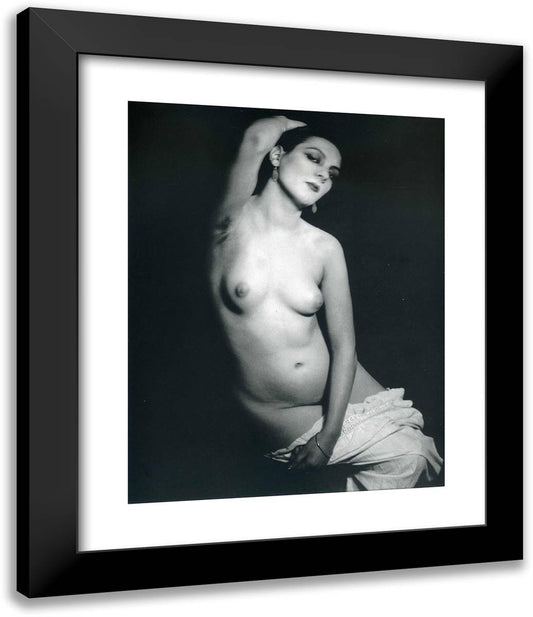 Kiki De Montparnasse 20x24 Black Modern Wood Framed Art Print Poster by Man Ray
