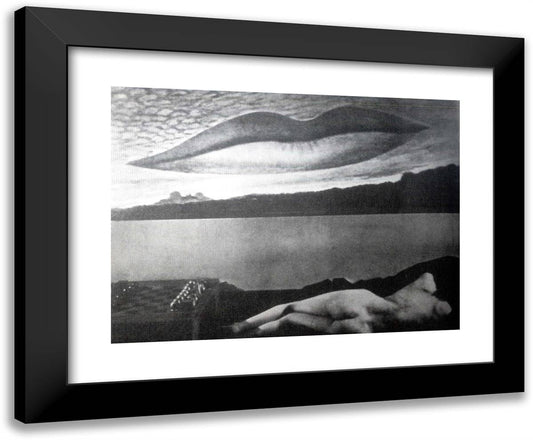 Observatory Time the Lovers 24x20 Black Modern Wood Framed Art Print Poster by Man Ray