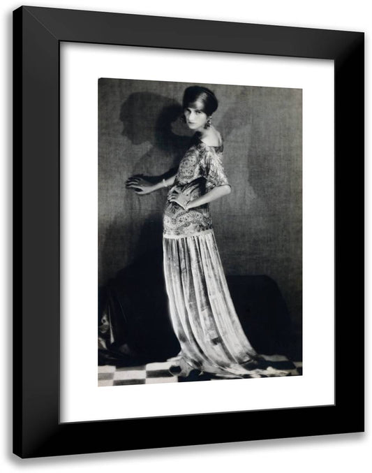 Peggy Guggenheim 18x24 Black Modern Wood Framed Art Print Poster by Man Ray