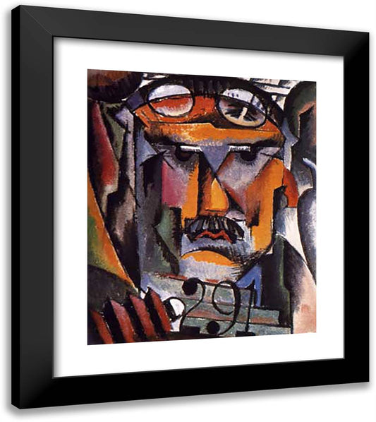 Portrait of Stieglitz, Alfred 20x23 Black Modern Wood Framed Art Print Poster by Man Ray