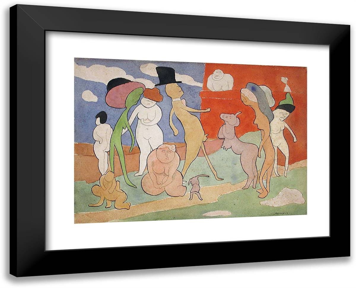 Premier Promenade 24x19 Black Modern Wood Framed Art Print Poster by Man Ray