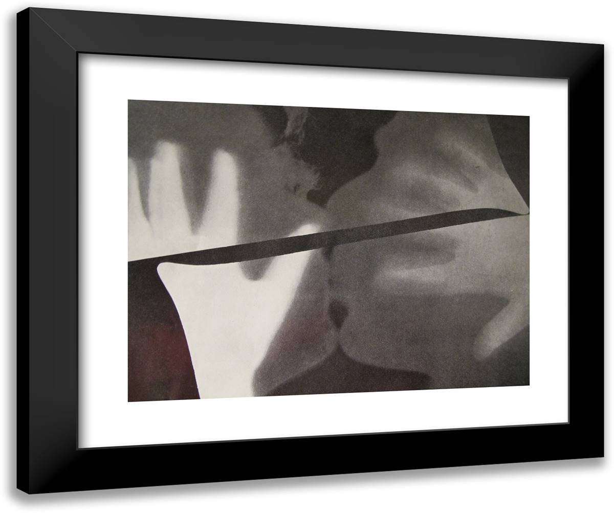 Rayograph (The Kiss) 24x20 Black Modern Wood Framed Art Print Poster by Man Ray