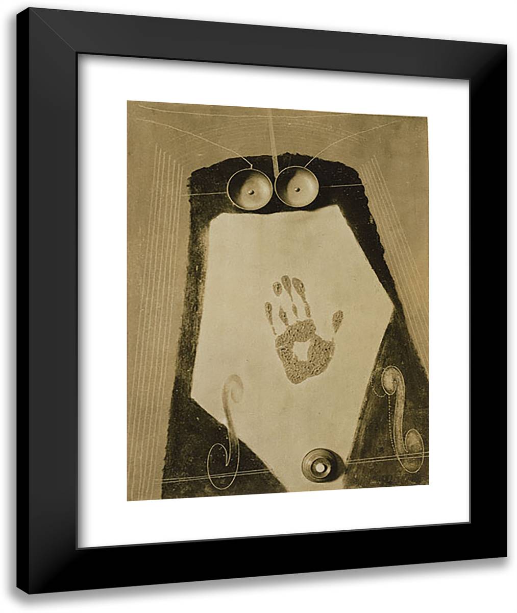 Self-Portrait Assemblage  20x24 Black Modern Wood Framed Art Print Poster by Man Ray