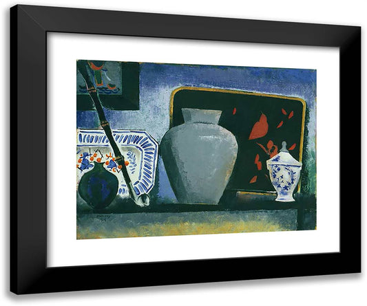 The Black Tray 24x20 Black Modern Wood Framed Art Print Poster by Man Ray
