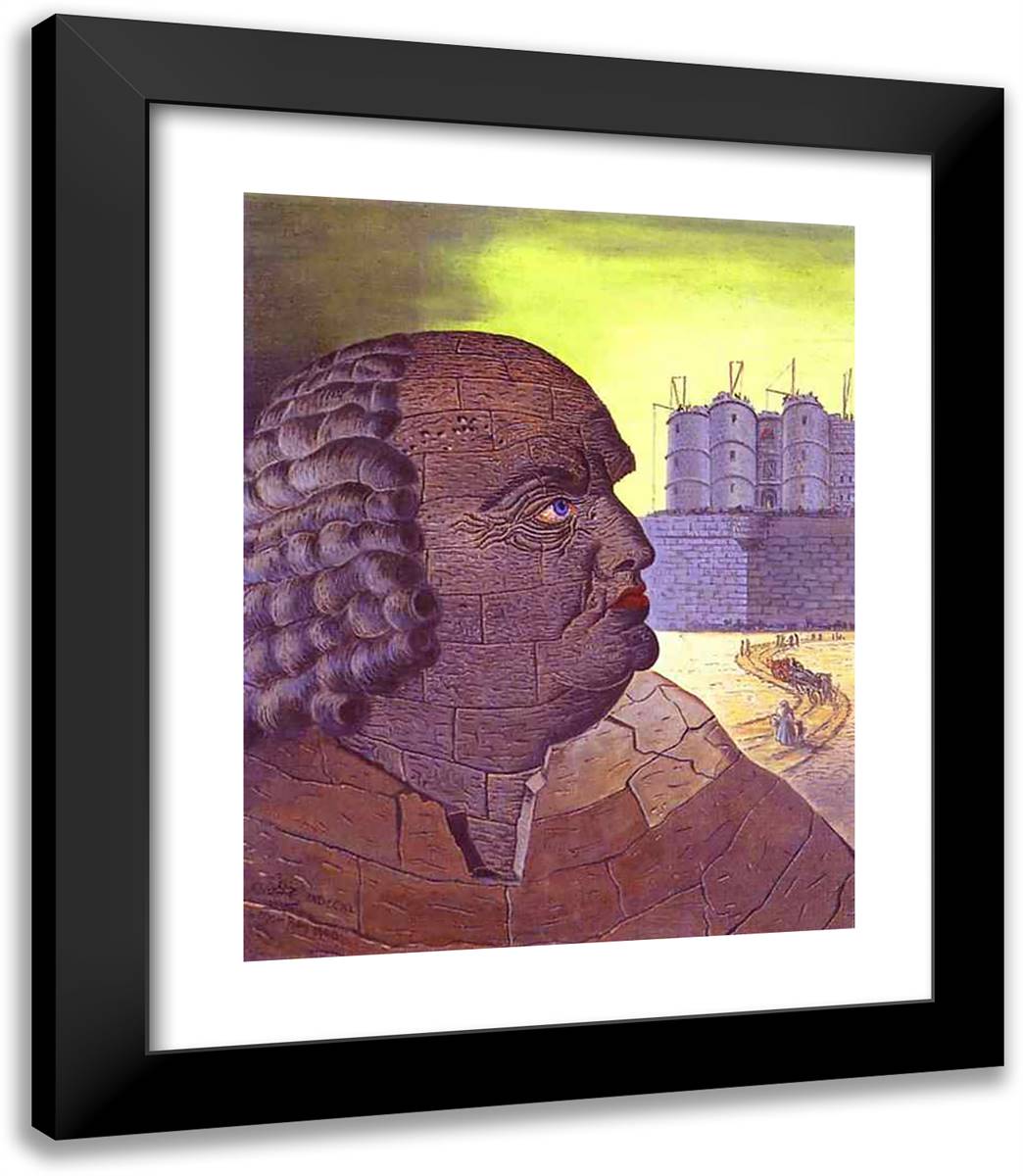 The Imaginary Portrait of the Marquis De Sade 20x23 Black Modern Wood Framed Art Print Poster by Man Ray