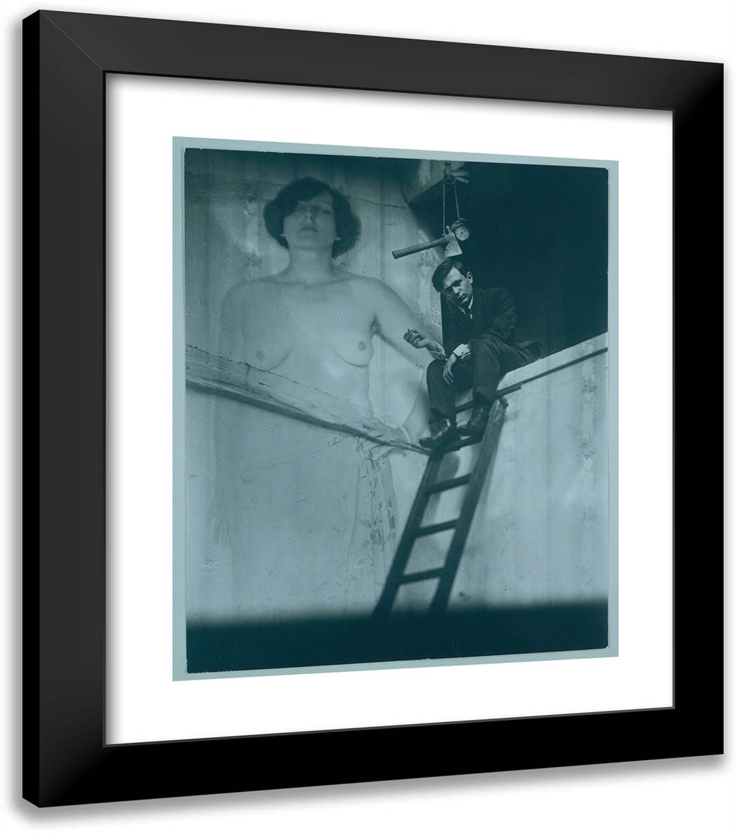 Tristan Tzara 20x23 Black Modern Wood Framed Art Print Poster by Man Ray