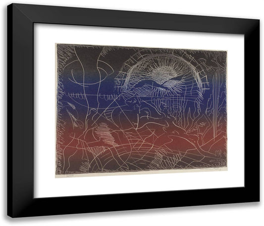 Untitled Abstract 24x20 Black Modern Wood Framed Art Print Poster by Man Ray