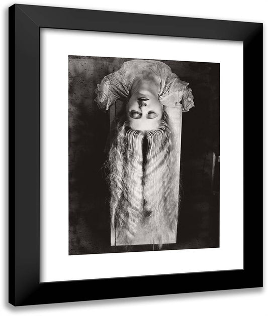 Woman with Long Hair 20x24 Black Modern Wood Framed Art Print Poster by Man Ray