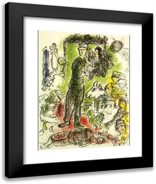 A Big Peasant 20x24 Black Modern Wood Framed Art Print Poster by Chagall, Marc