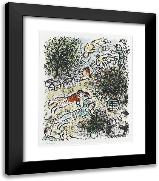 A Green Tree 20x23 Black Modern Wood Framed Art Print Poster by Chagall, Marc