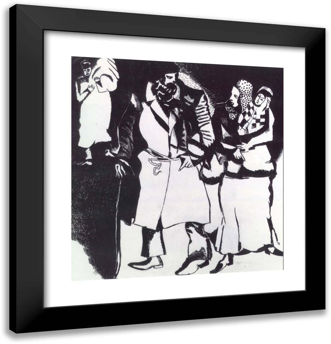 A Group of People 20x21 Black Modern Wood Framed Art Print Poster by Chagall, Marc