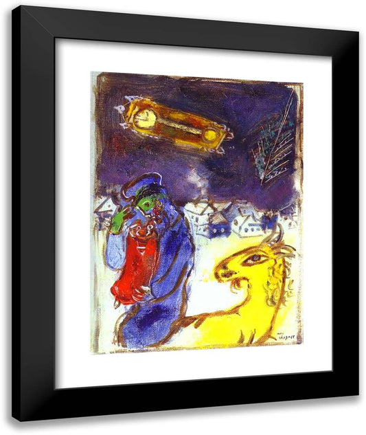 A Jew with Torah 20x24 Black Modern Wood Framed Art Print Poster by Chagall, Marc