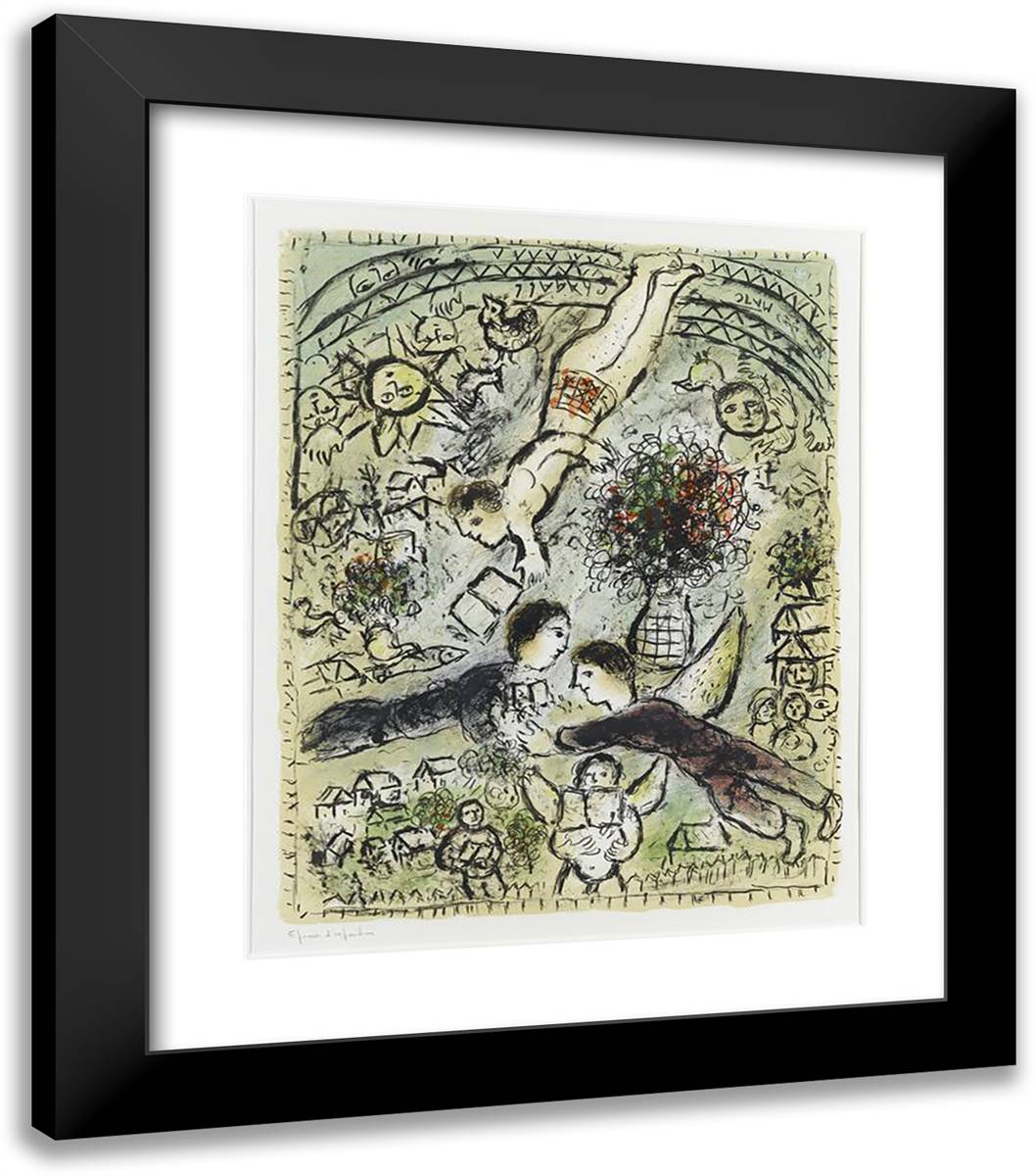 A Sky 20x23 Black Modern Wood Framed Art Print Poster by Chagall, Marc