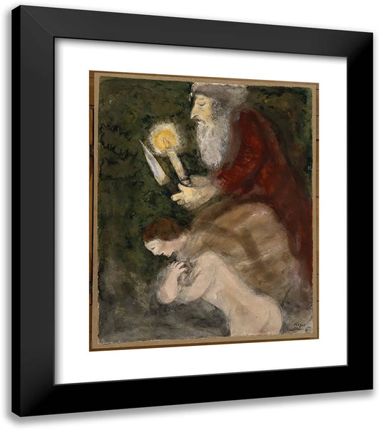 Abraham and Isaac on the Way to the Place of Sacrifice 20x23 Black Modern Wood Framed Art Print Poster by Chagall, Marc