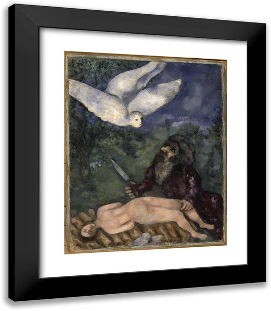 Abraham Is Going to Sacrifice His Son 20x23 Black Modern Wood Framed Art Print Poster by Chagall, Marc