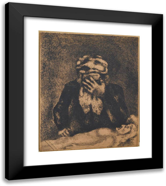 Abraham Weeping for Sarah (Genesis, XIII, 1) 20x23 Black Modern Wood Framed Art Print Poster by Chagall, Marc