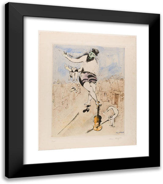 Acrobat with VIolin 20x23 Black Modern Wood Framed Art Print Poster by Chagall, Marc