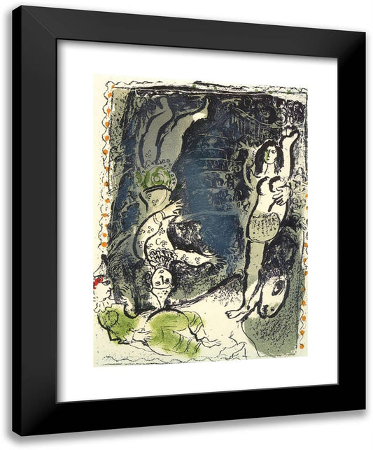 Acrobates 19x24 Black Modern Wood Framed Art Print Poster by Chagall, Marc