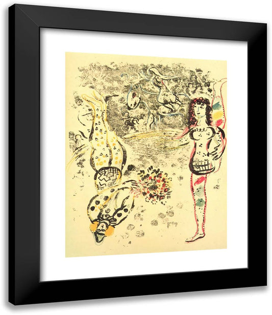 Acrobatics 20x24 Black Modern Wood Framed Art Print Poster by Chagall, Marc