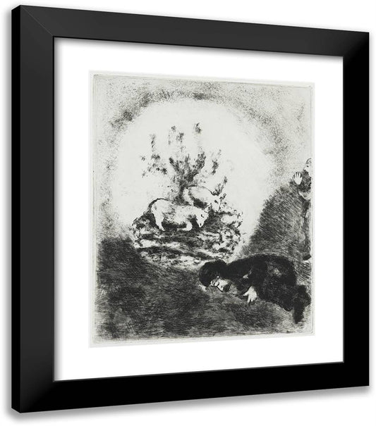 After the Flood Noah Offering a Sacrifice to God (Genesis VIII, 20 22) 20x23 Black Modern Wood Framed Art Print Poster by Chagall, Marc