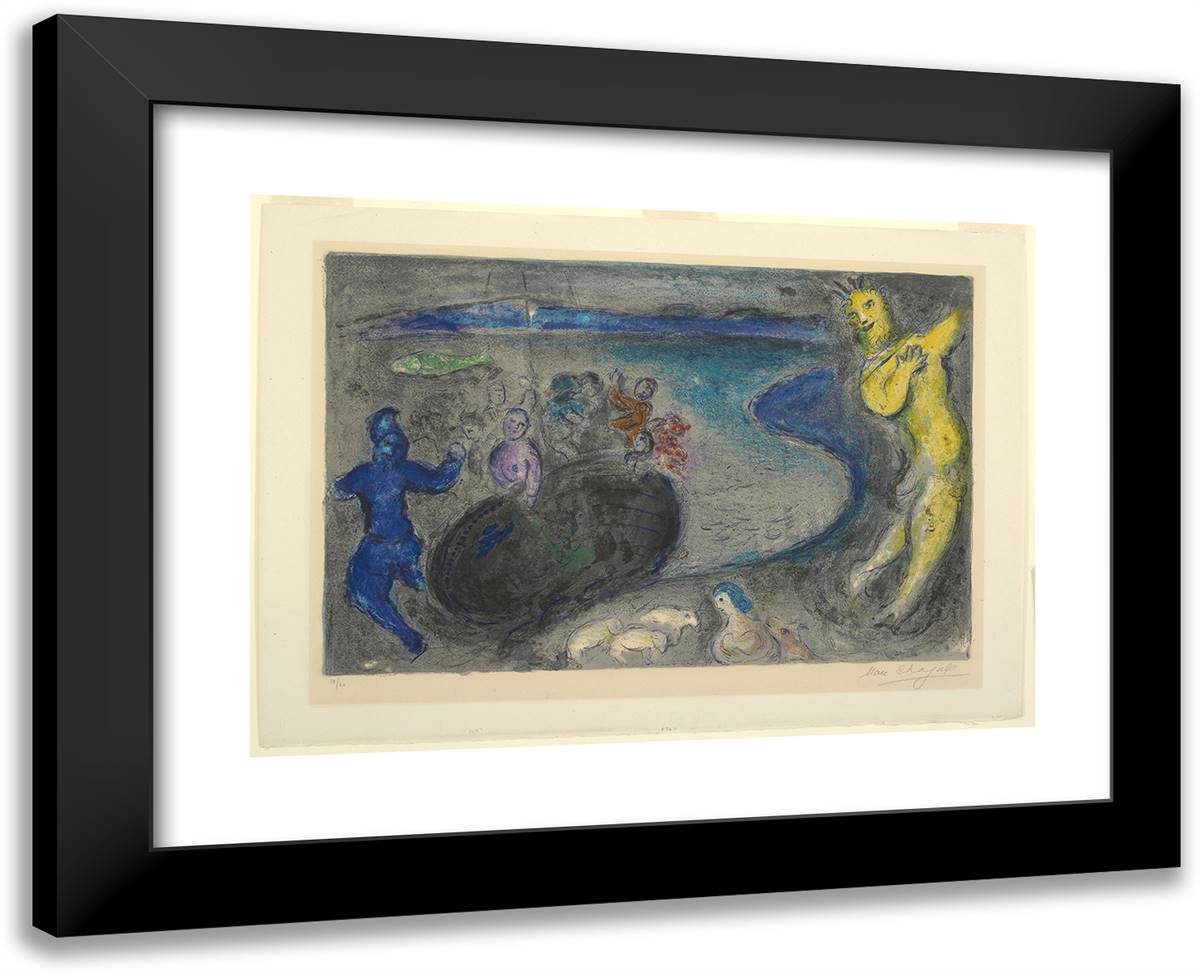 Captain Bryaxis's Dream, from Daphnis and Chloe 24x19 Black Modern Wood Framed Art Print Poster by Chagall, Marc