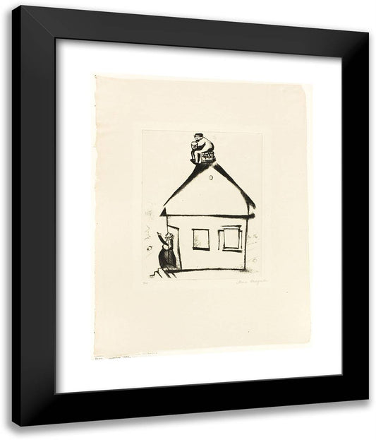 Grandfather's House, Plate Twelve from Mein Leben 20x24 Black Modern Wood Framed Art Print Poster by Chagall, Marc