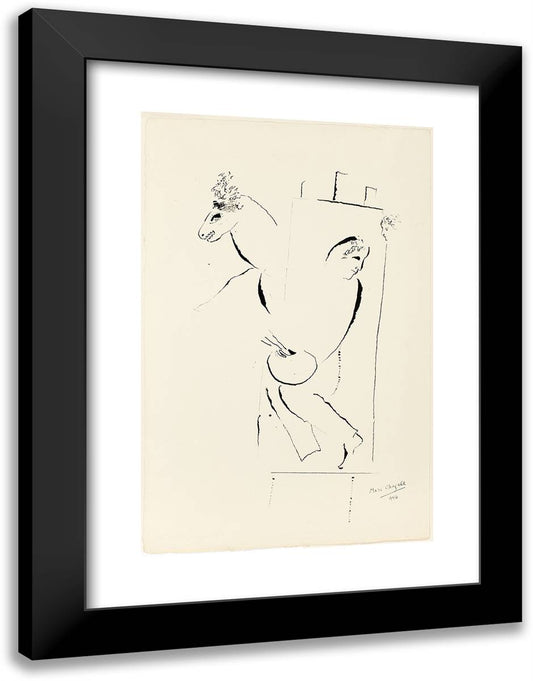 Palette and Donkey I 18x24 Black Modern Wood Framed Art Print Poster by Chagall, Marc