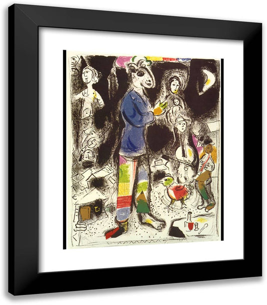 Peasant with a VIolin 20x23 Black Modern Wood Framed Art Print Poster by Chagall, Marc