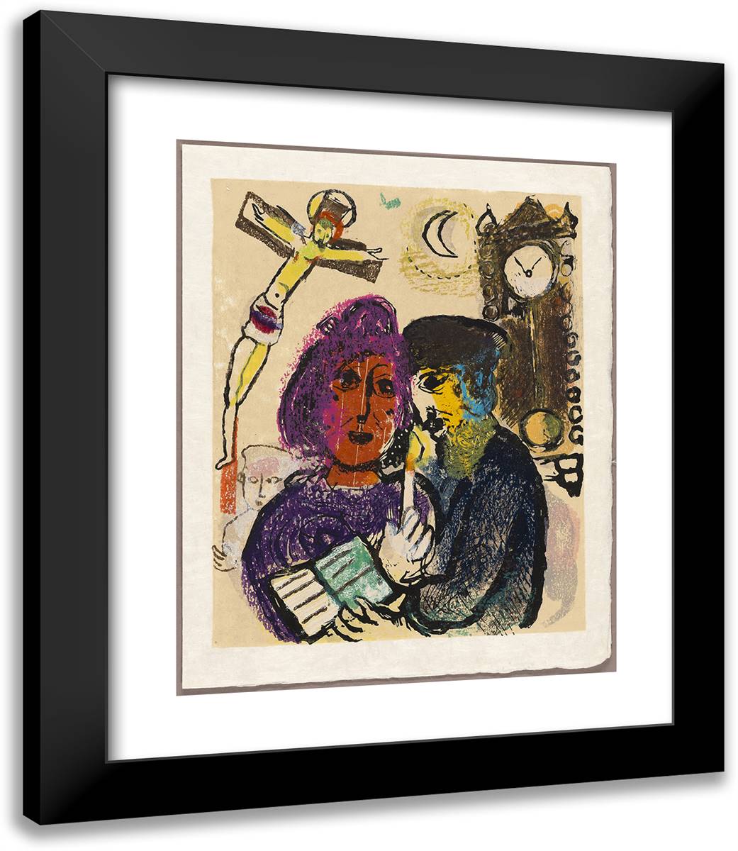 Plate 22, from Poemes 20x23 Black Modern Wood Framed Art Print Poster by Chagall, Marc