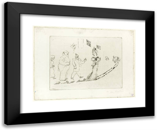 Plate 34, from Dead Souls 24x20 Black Modern Wood Framed Art Print Poster by Chagall, Marc