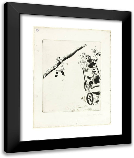 Plate 40, from Dead Souls 20x24 Black Modern Wood Framed Art Print Poster by Chagall, Marc