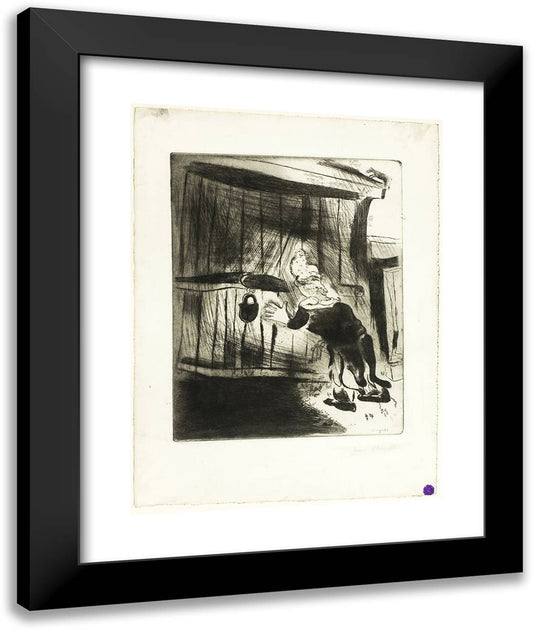 Plate 43, from Dead Souls 20x24 Black Modern Wood Framed Art Print Poster by Chagall, Marc