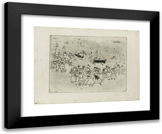 Plate 60, from Dead Souls 24x20 Black Modern Wood Framed Art Print Poster by Chagall, Marc