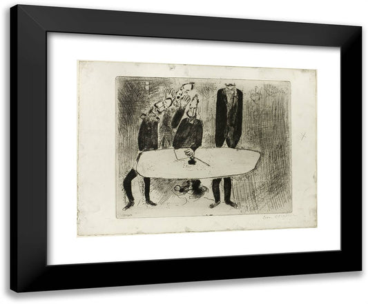 Plate 82, from Dead Souls 24x20 Black Modern Wood Framed Art Print Poster by Chagall, Marc