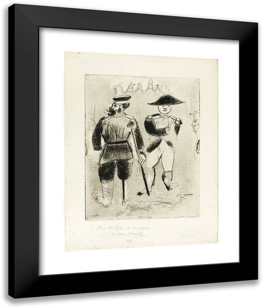 Plate 83, from Dead Souls 20x24 Black Modern Wood Framed Art Print Poster by Chagall, Marc