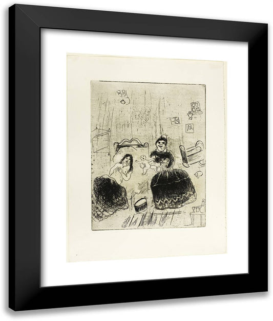 Plate 90, from Dead Souls 20x24 Black Modern Wood Framed Art Print Poster by Chagall, Marc