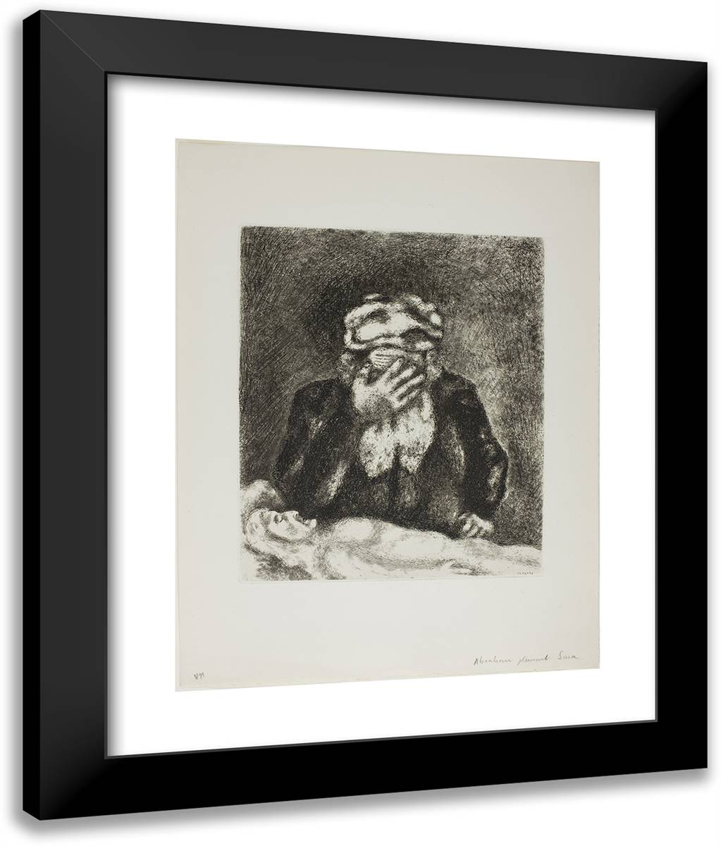 Plate Eleven, from the Bible 20x24 Black Modern Wood Framed Art Print Poster by Chagall, Marc