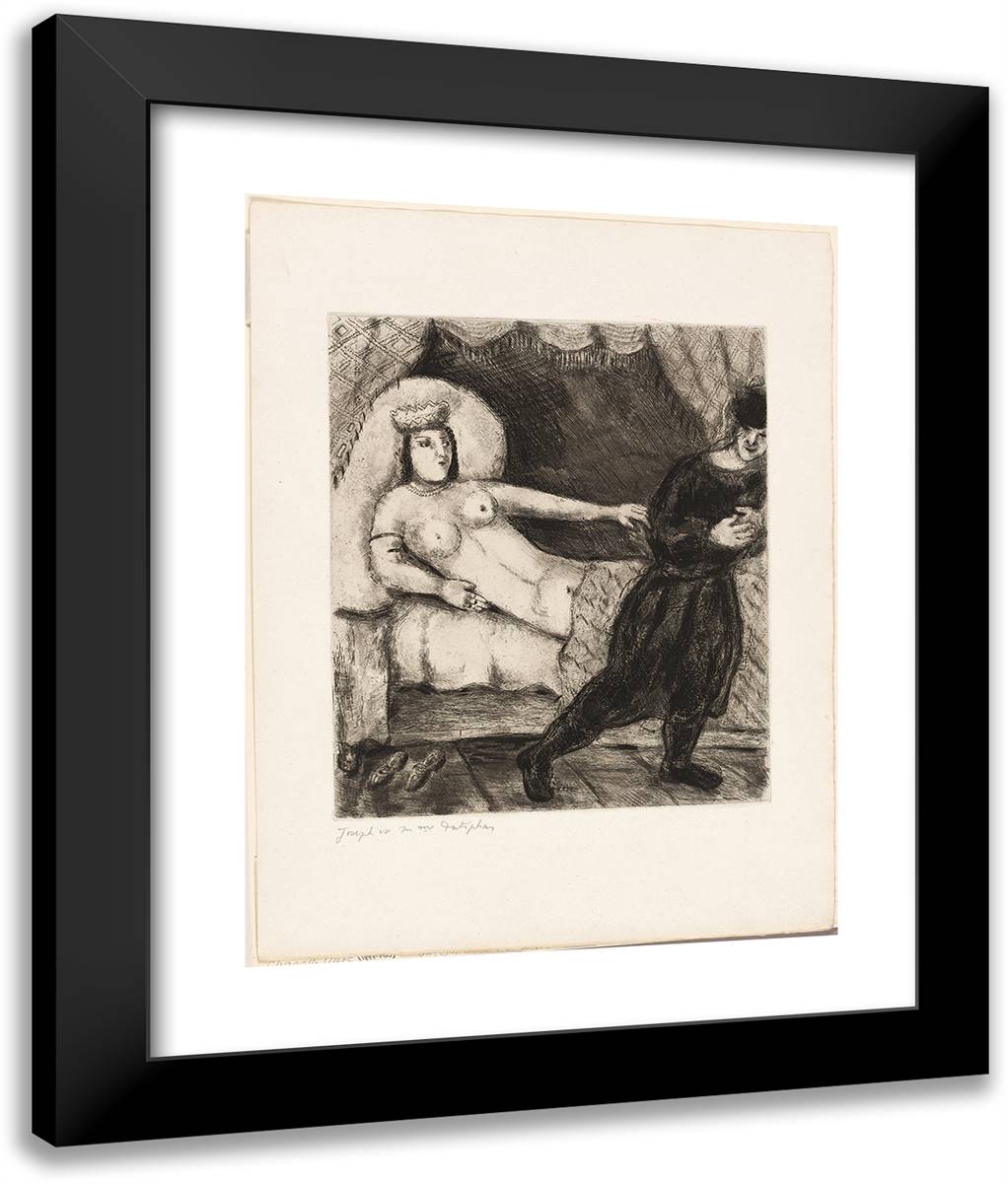 Plate Nineteen, from the Bible 20x24 Black Modern Wood Framed Art Print Poster by Chagall, Marc