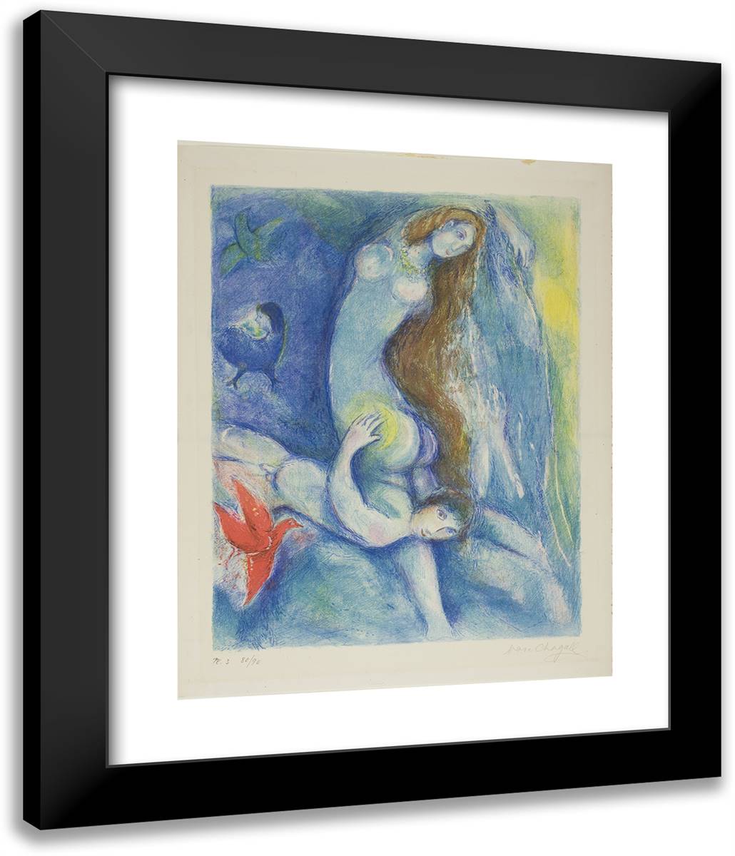 Plate Three, from the Arabian Nights 20x24 Black Modern Wood Framed Art Print Poster by Chagall, Marc