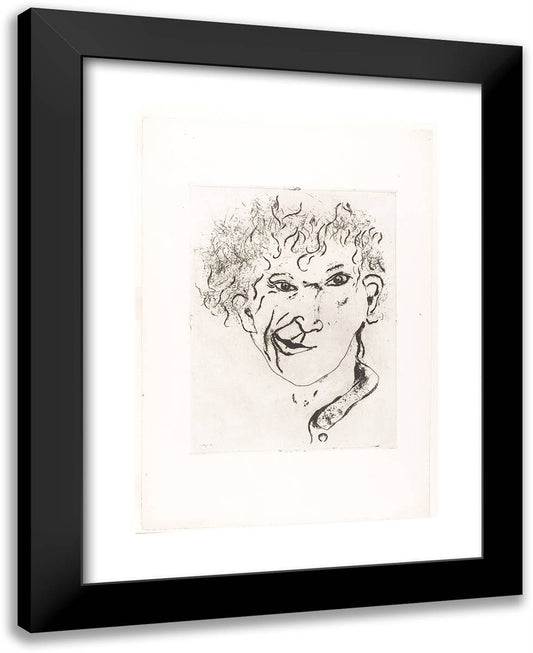 Self-Portrait with the Grimace 19x24 Black Modern Wood Framed Art Print Poster by Chagall, Marc