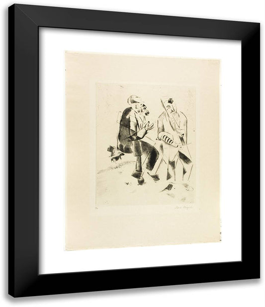 The Grandfathers, Plate Three from Mein Leben 20x24 Black Modern Wood Framed Art Print Poster by Chagall, Marc