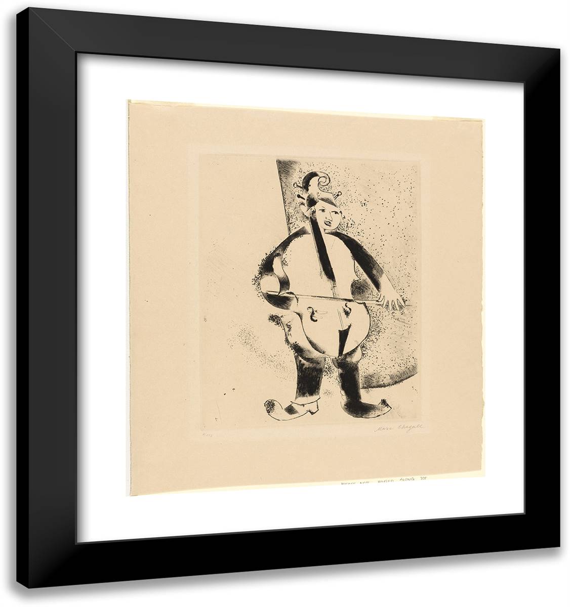 The Musician, Supplemental Plate from Mein Leben 20x21 Black Modern Wood Framed Art Print Poster by Chagall, Marc