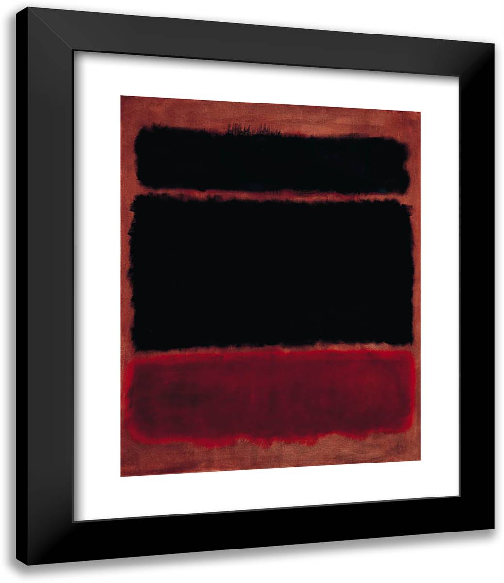 Black in Deep Red 20x24 Black Modern Wood Framed Art Print Poster by Rothko, Mark