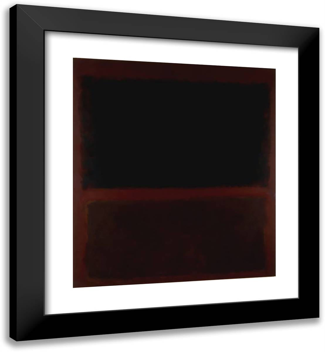 Black on Dark Sienna on Purple 20x22 Black Modern Wood Framed Art Print Poster by Rothko, Mark