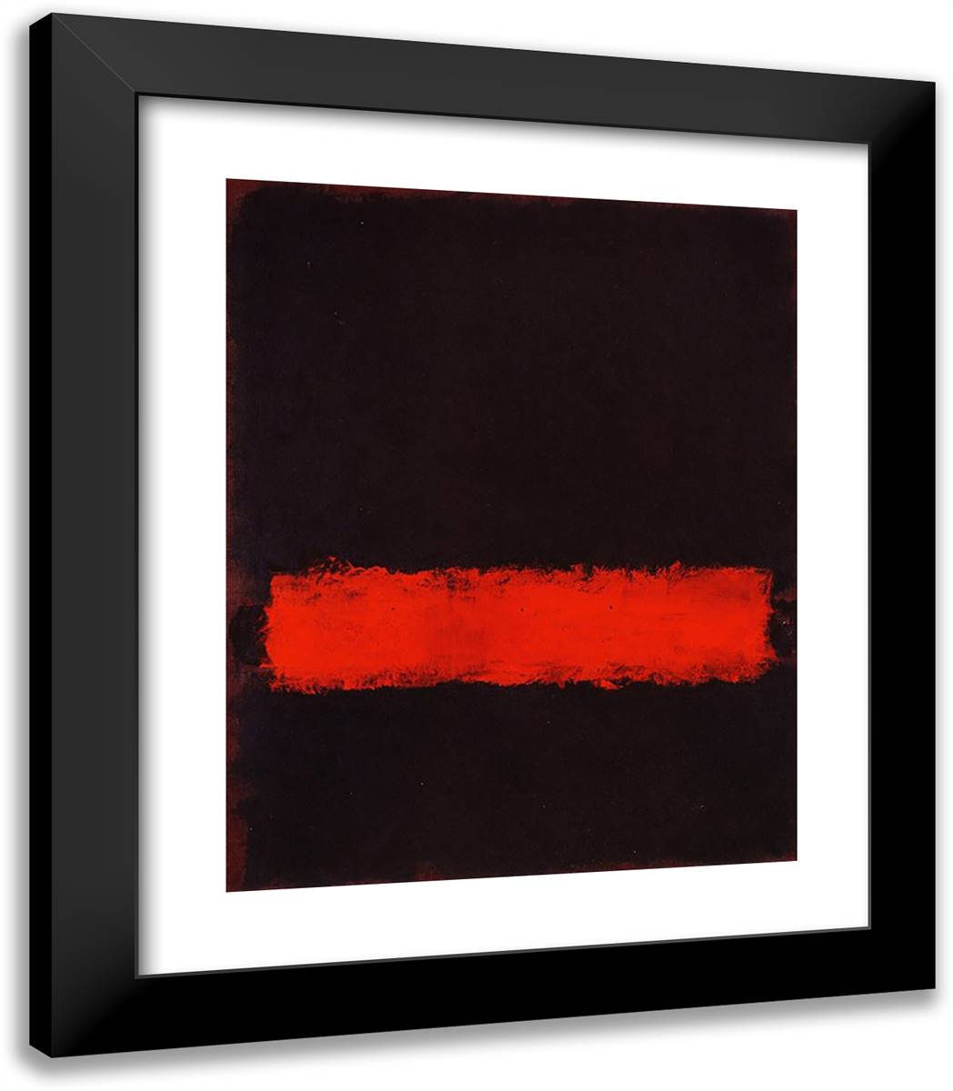 Black, Red and Black 20x23 Black Modern Wood Framed Art Print Poster by Rothko, Mark