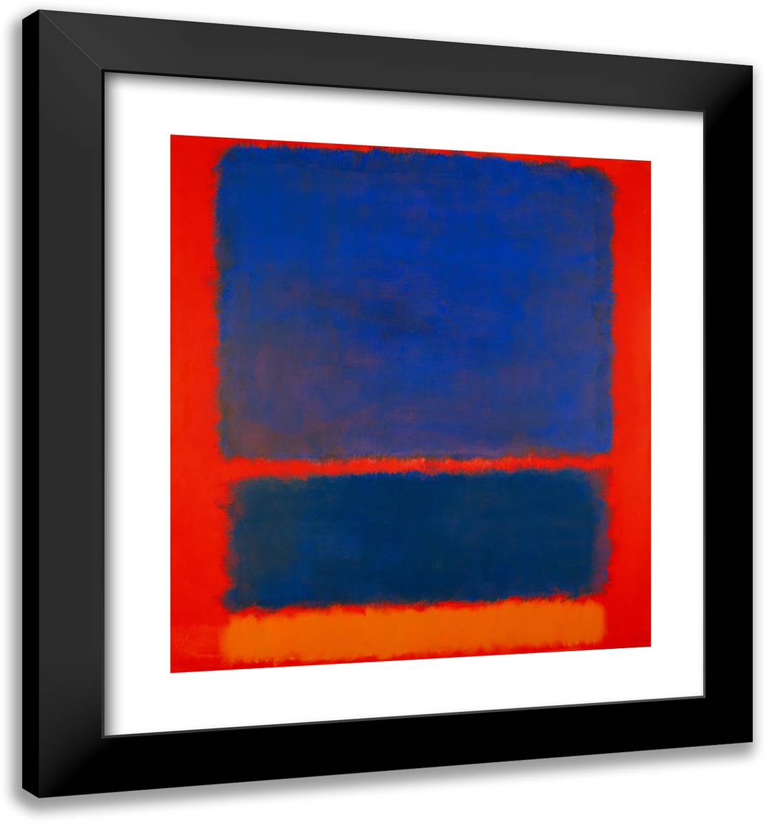 Blue, Orange, Red 20x22 Black Modern Wood Framed Art Print Poster by Rothko, Mark