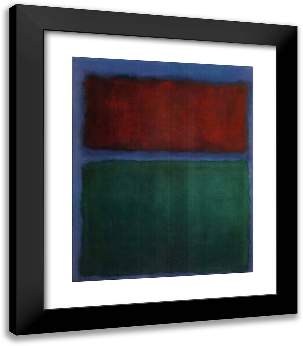 Earth & Green 20x23 Black Modern Wood Framed Art Print Poster by Rothko, Mark