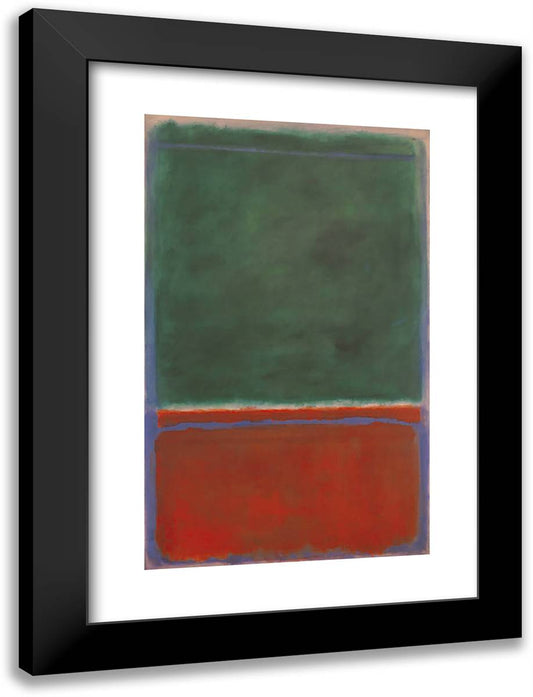 Green and Maroon 18x24 Black Modern Wood Framed Art Print Poster by Rothko, Mark